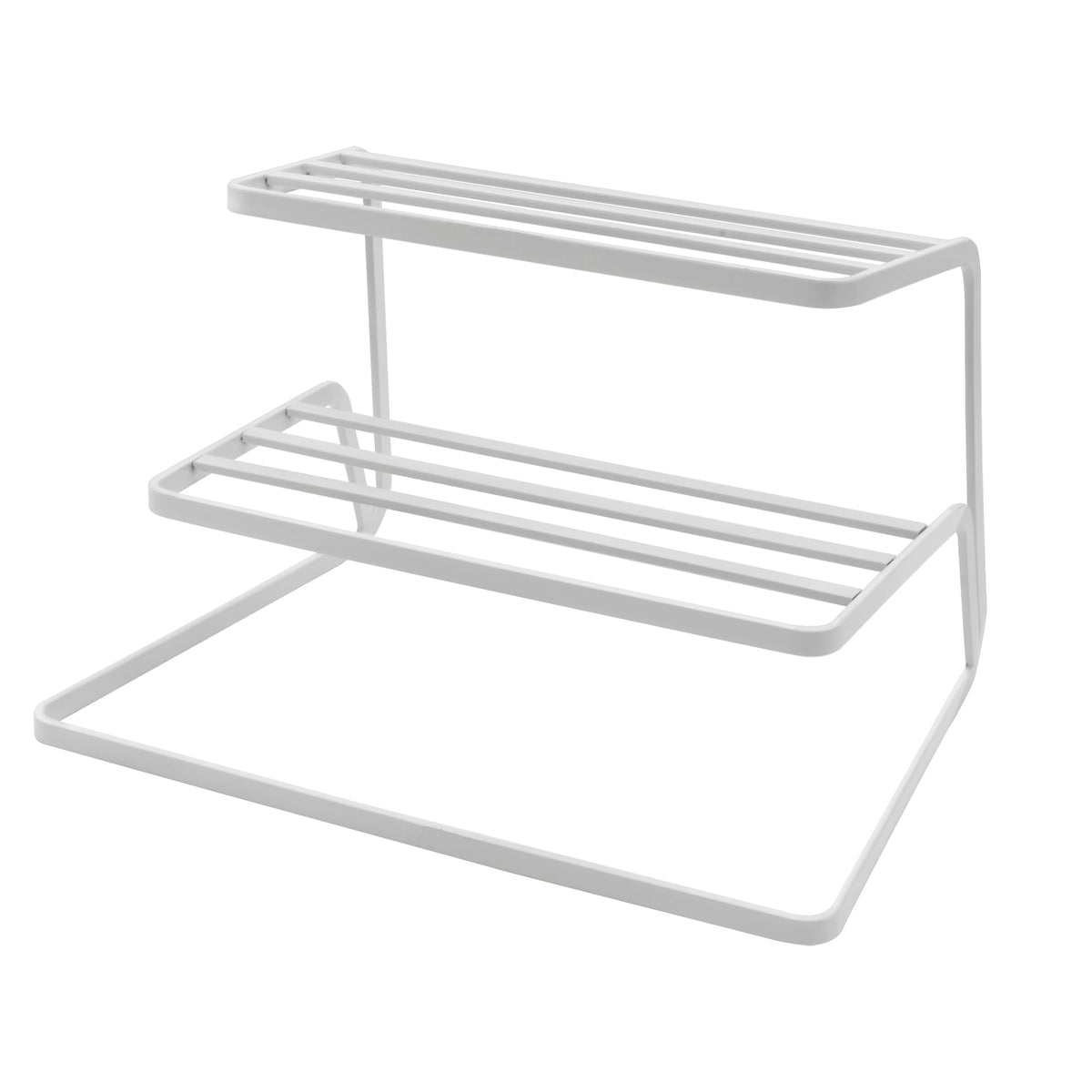 OGGI Double Tier Cabinet Organizer Shelf, Metal Kitchen Cabinet Organizer for Plates, Cups, Pantry & Countertop Storage, Stackab