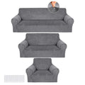 Peryiter 3 Pcs Slipcover Set For Couch Furniture Covers For Sofa Loveseat Couch Arm Chair, Form Fit Stretch, Wrinkle Free, Furni
