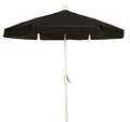 FiberBuilt Umbrellas Garden Umbrella, 7.5 Foot Black Canopy and White Pole