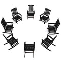 THOEOE Oversized Rocking Chair Set of 8, Outdoor Rocking Chair for Adults, All Weather Resistant Porch Rocker for Lawn Garden, B