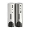 Duo Wall Mounted Shampoo Soap Shower Dispensers with 2x350ml Refillable Bottles, White/Silver