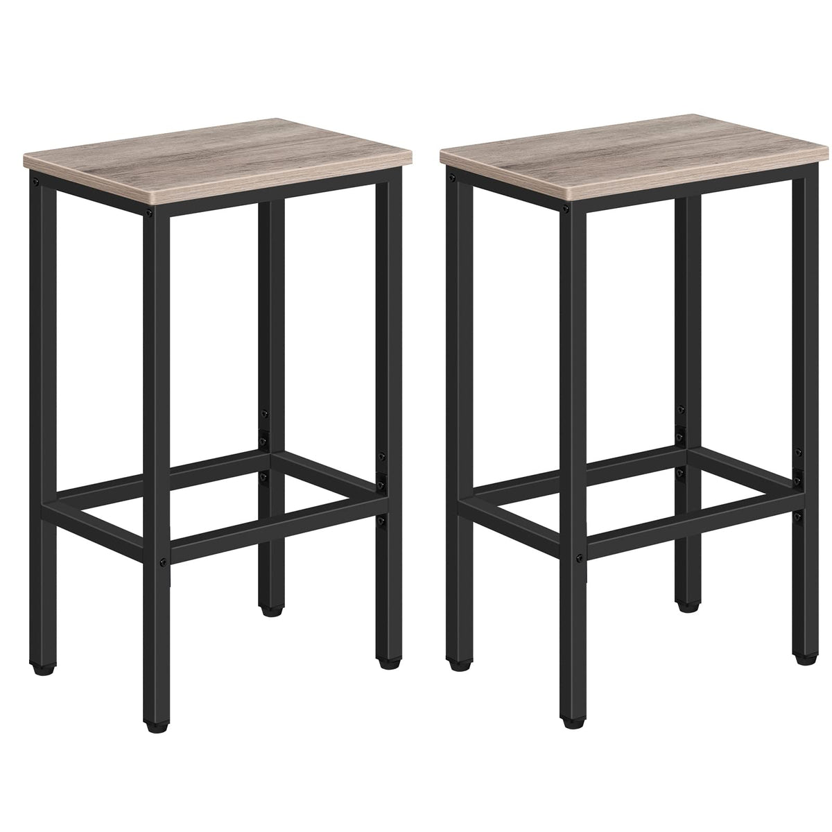 MAHANCRIS Bar Stools, Set of 2 Bar Chairs, Kitchen Breakfast Bar Stools with Footrest, 25.8 Dining Stools, Rectangular Industria