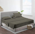 Flex Head King Sheets Sets For Adjustable Beds-Top Split King Sheets Sets (4 Pcs) King 34 Inch Down Sheets Slate Grey 15-18 Inch Deep Sheets(Flex Head 34''Down Size)