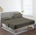 Flex Head King Sheets Sets For Adjustable Beds-Top Split King Sheets Sets (4 Pcs) King 34 Inch Down Sheets Slate Grey 15-18 Inch Deep Sheets(Flex Head 34''Down Size)