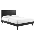 Modway Alana Wood Queen Platform Bed In Black With Splayed Legs
