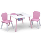 Delta Children 4-Piece Toddler Playroom Set Wood Pink/White