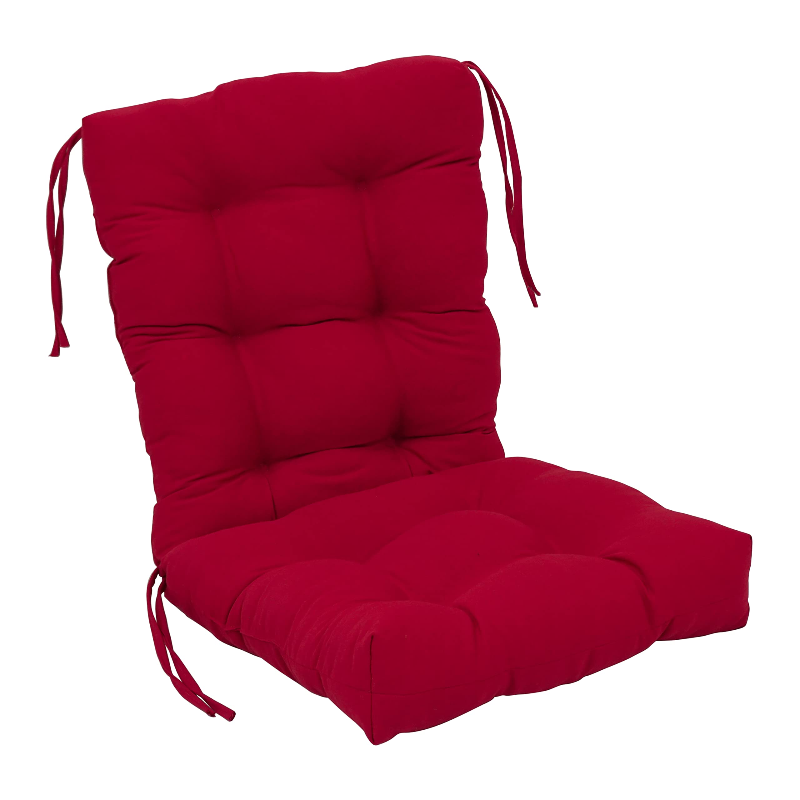 Blazing Needles 18 38-inch Twill Seat/Back Tufted Chair Cushion, 18 x 38, Ruby Red