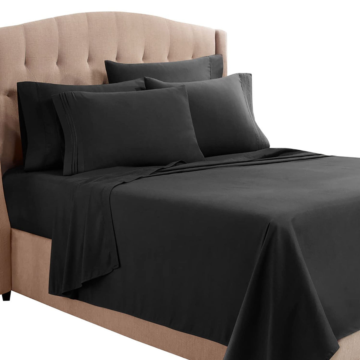 Clara Clark Twin Xl Sheets, 5 Piece Set - Hotel Luxury Sheets For Twin Xl Size Bed, Super Soft Bedding Sheets & Pillowcases, Twin Xl Size Sheets, Black