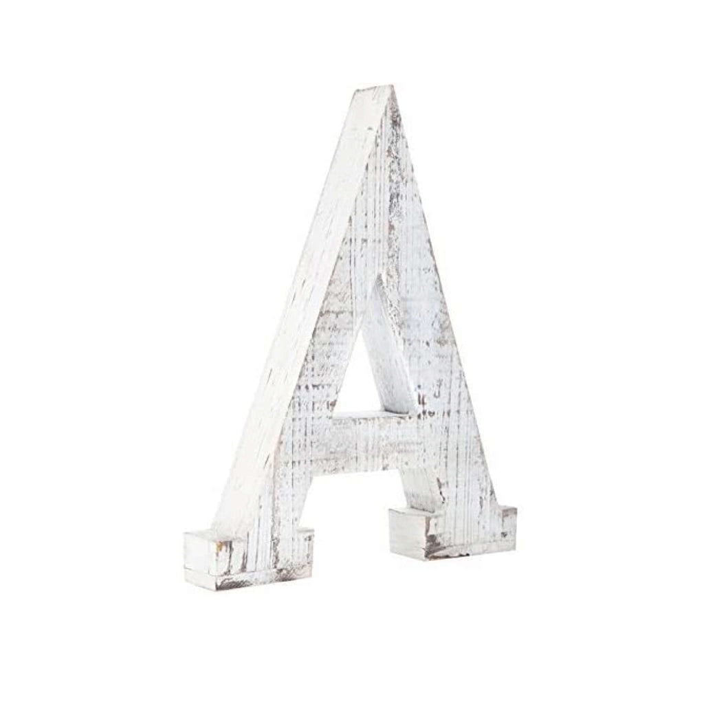 HomeRoots 16' Distressed White Wash Wooden Initial Letter A Sculpture