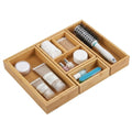 Loom Tree Bamboo Drawer Organiser Set, Waterproof Modular Bamboo Drawer Bins, EcoConscious Bamboo Drawer Storage, Bamboo Drawer