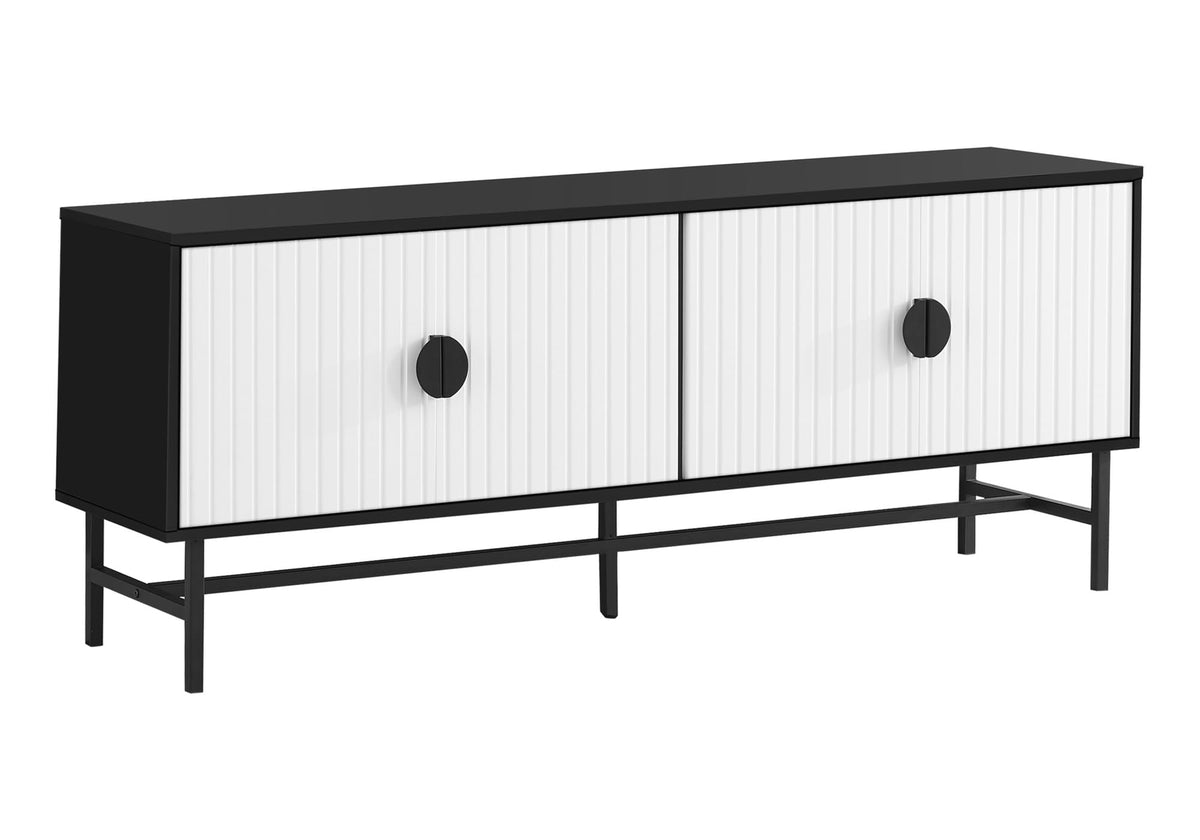 Monarch Specialties I 2732 Tv Stand, 60 Inch, Console, Media Entertainment Center, Storage Cabinet, Living Room, Bedroom, Black