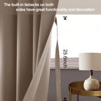 Jiuzhen Taupe Blackout Curtains With Tiebacks - Thermal Insulated, Light Blocking And Noise Reducing Grommet Curtains For Bedroom And Living Room, Set Of 2 Window Curtain Panels, 60 X 63 Inch Length