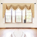 Elkca Thick Chenille Window Curtains Valance For Living Room Luxury Gold Curtain Valance For Bedroom (W110Inch, 1 Panel)