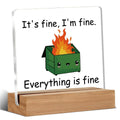 Dumpster Fire Desk Decor, Employee Appreciation Gifts, Funny Office Gifts for Women Men Coworkers, Its Fine Im Fine Everything