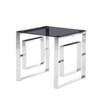Best Master Mallory Stainless Steel And Smoked Glass End Table In Gold