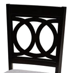 Baxton Studio Lenoir Contemporary Fabric Dining Chair, Grey and Espresso, 2/Set (162-2PC-10524HT)
