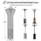 Outdoorlines Waterproof Outdoor Patio Heater Covers With Zipper And Storage Bag, Dust-Proof Uv-Resistant Windproof Propane Heavy Duty Heater Cover For Standing Heater, 1 Pack-89Hx33Dx19B Inch Grey