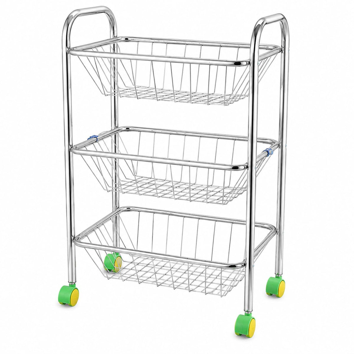Crowtale Stainless Steel 3Tier Rack Fruits & Vegetable Onion Trolley Container Basket Organizer Organiser Holder Stand For Kitc