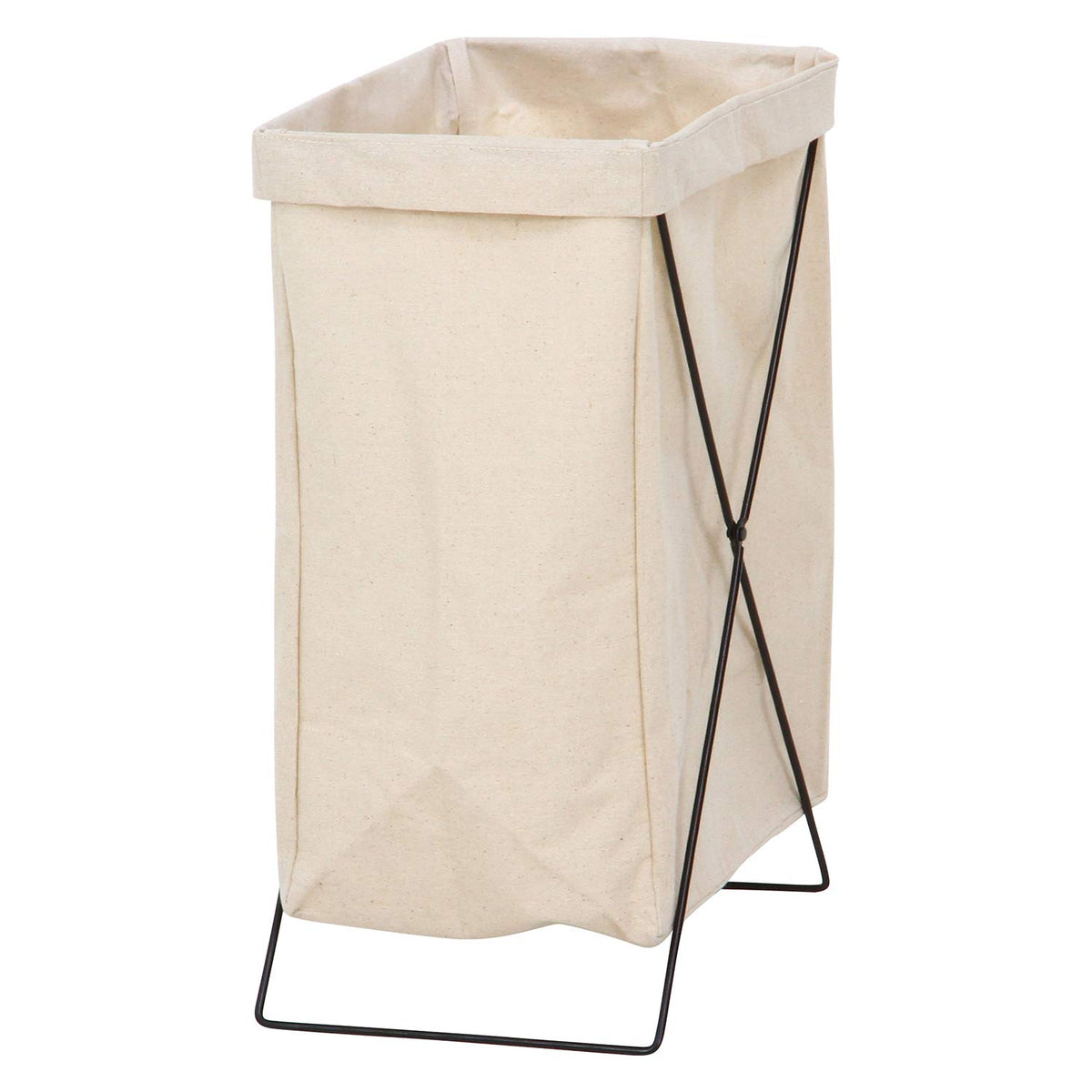 Fuji Boeki 31509 Laundry Basket, Width 9.4 inches (24 cm), Ivory, Foldable, Portable, Water Repellent Inside