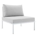 Modway Harmony Sunbrella® Outdoor Patio Aluminum Armless Chair in White Gray