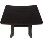 HomeRoots Dark Brown Compact Teak Corner Shower/Outdoor Bench in Brown Finish