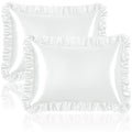 Homiest Ruffle Satin Pillowcase for Hair and Skin, King Size Satin Pillow Covers Silky Pillow Cases Set of 2, Satin Ruffled Pill