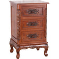 International Caravan Furniture Piece Carved Wood Three End Table