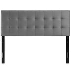 Modway Lily Queen Biscuit Tufted Performance Velvet Headboard, Gray