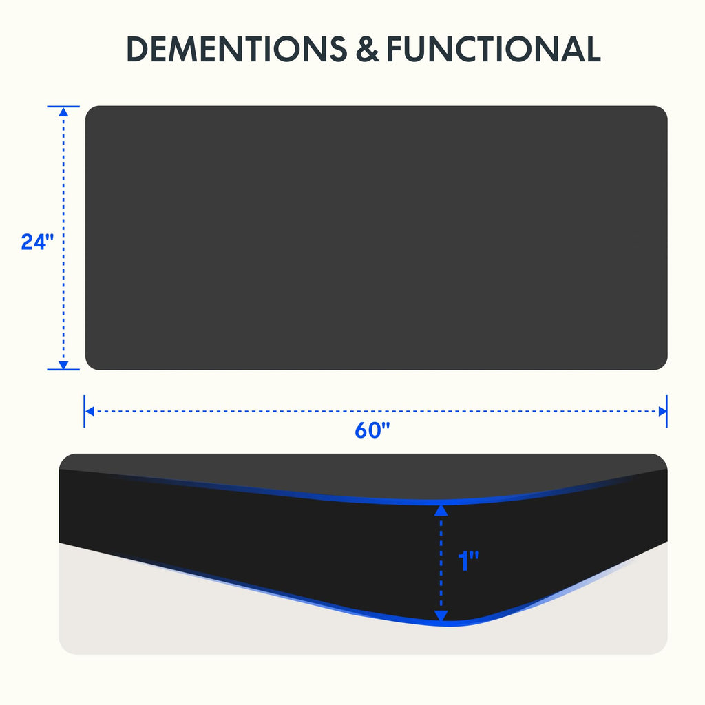 Flexispot Whole Piece 60'X24' Desktop 1' Thickness Height Adjustable Desk Rectangular Tabletop Black Board (60Inch Black Top)