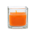 Zest Candle 12-Piece Votive Candles, Orange Square Glass