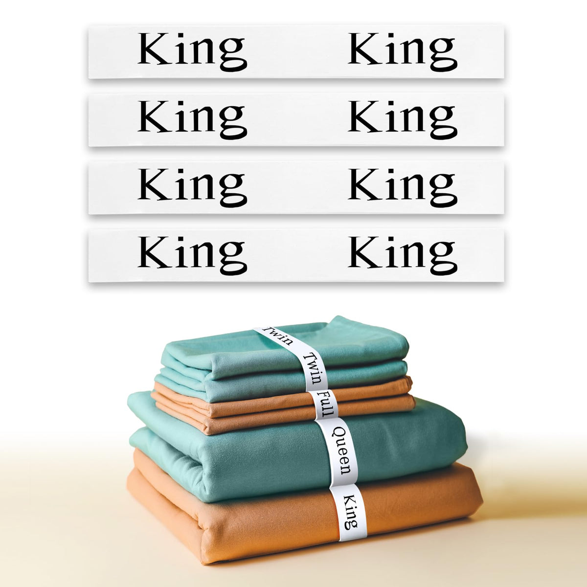Bed Sheet Organizer Bands For Linen Closet (King 4 Pack), Elastic Bedsheet Band Strap Set, Bedding Sheet Keeper For Laundry Room