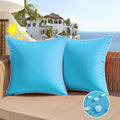 All Smiles Outdoor Waterproof Throw Pillow Covers 18X18 Set Of 2 Sky Blue Decorative Patio Tent Bed Sofa Living Room Furniture S