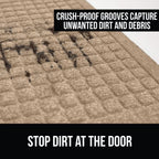 Gorilla Grip Ultra Absorbent Moisture Guard Doormat, Absorbs Up To 1.7 Cups Of Water, Stain And Fade Resistant, Spiked Rubber Backing, All Weather Mats Capture Dirt, Indoor Outdoor, 29X17, Beige