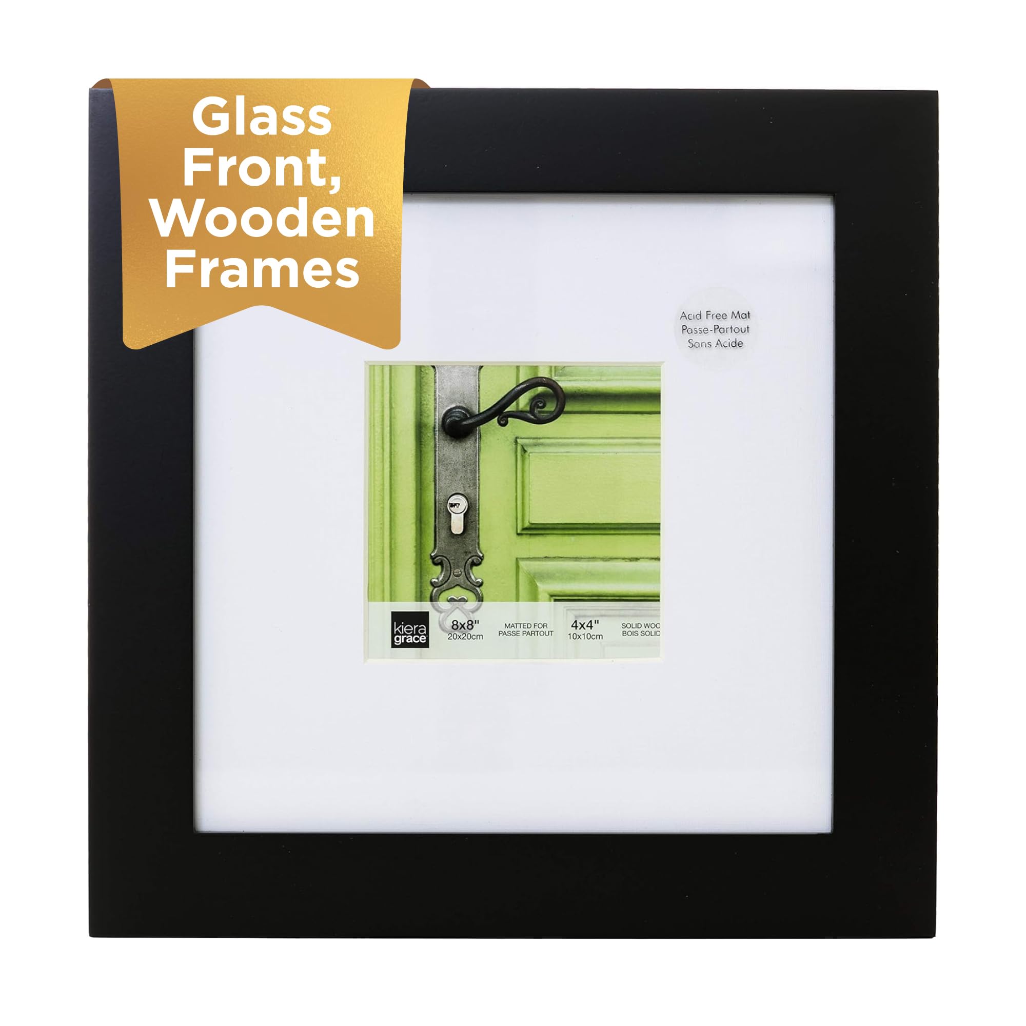 kieragrace KG Langford Frame - Black, 8 x 8 Matted For 4 x 4