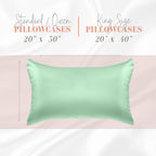 Elegant Comfort Silky And Luxurious 2-Piece Satin Pillowcase Set For Healthier Skin And Hair, Hidden Zipper Closure And Beautifully Packaged, Satin Pillowcase Set, Standard/Queen, Mint Green