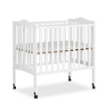 Dream On Me 2-In-1 Lightweight Folding Portable Stationary Side Crib In White, Greenguard Gold Certified, Baby Crib To Playpen, 