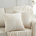 Fancy Homi 2 Packs Cream Decorative Throw Pillow Covers 22X22 Inch For Living Room Couch Bed Sofa, Rustic Farmhouse Boho Home De