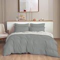 Decomizer Plain Solid Glace Cotton King Size Duvet Cover Ii Razai Ii Quilt Cover For Double Bed With Zipper Closure  Solid Grey