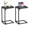 VASAGLE C-Shaped End Table Set of 2, Small Side Table for Couch, Sofa Table with Metal Frame for Living Room, Bedroom, Bedside, 