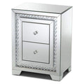 Baxton Studio Mina 3 Drawer Mirrored Nightstand