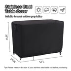 Kingling Outdoor Prep Table Cover For Food Prep Cart Table, 52 Inch Stainless Steel Table Cover Metal Table Cover Waterproof Protection For Patio Prep Grill Table - 52''L X 24''W X 35''H