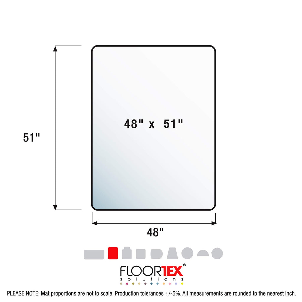 Floortex Recycled Anti-Slip Chair Mat 48" x 51" for Hard Floors, tint