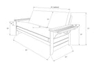 Kodiak Furniture Phoenix Futon With Linen Fabric Mattress In White/Cocoa Brown