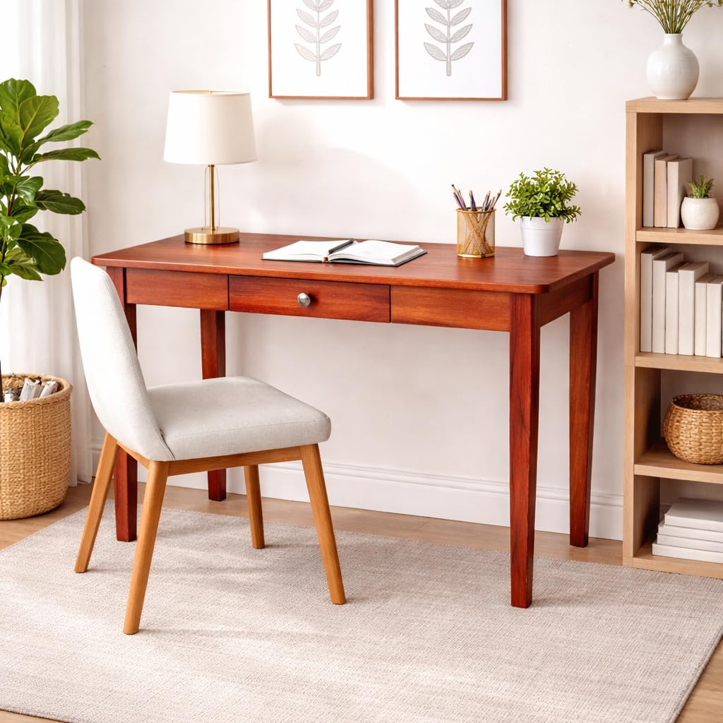 Vantique Furniture Wooden Study Table With Drawer Storage Workstation For Home Office & Study Room | Solid Wooden Desk Writing T