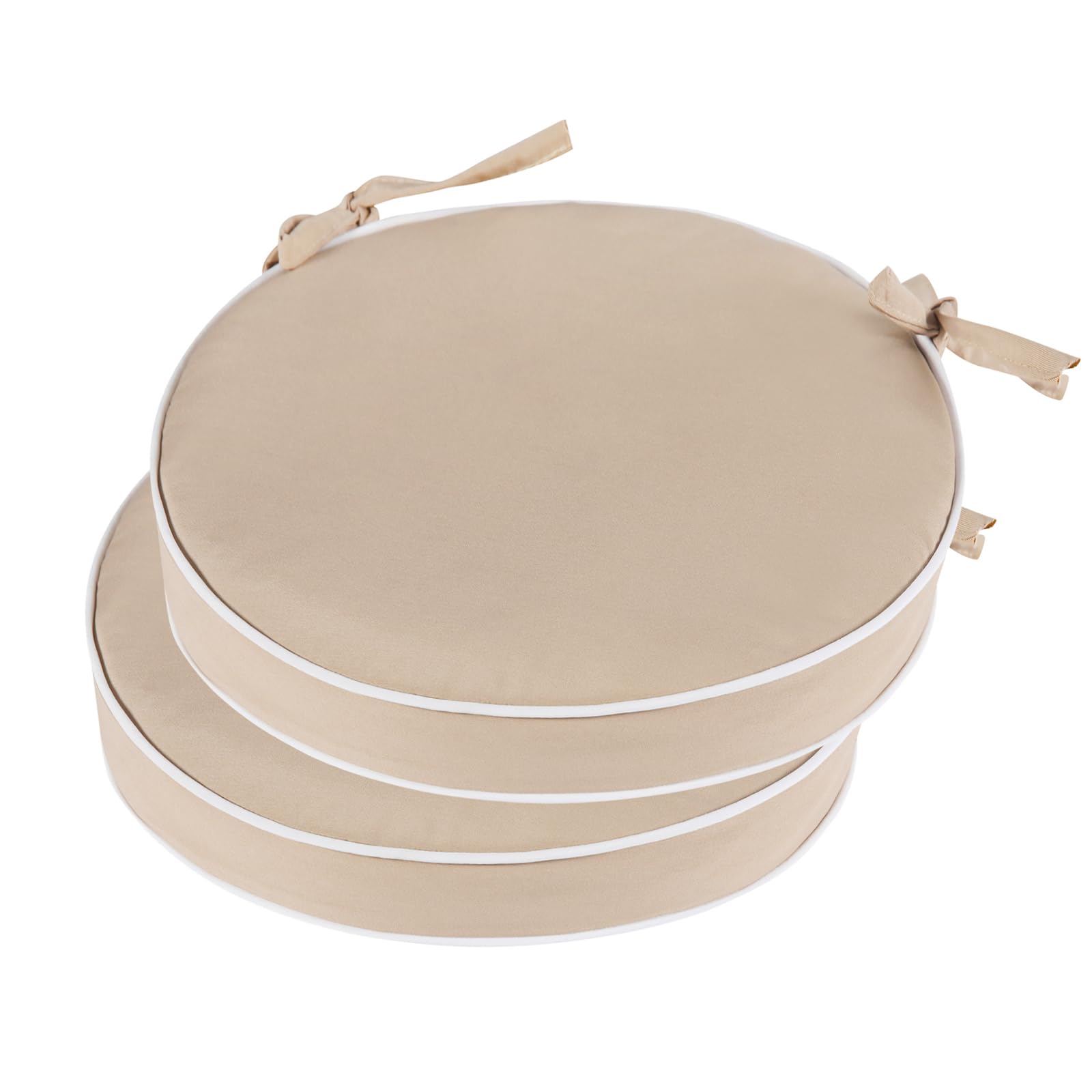 Blytieor Outdoor Bistro Chair Cushions Set Of 2, Waterproof 15 Inch Round Seat Cushions With Ties For Patio Deck Furniture