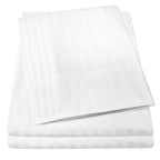 Dobby Stripe Queen Sheets - 6 Piece 1500 Supreme Collection Fine Brushed Microfiber Deep Pocket Queen Sheet Set Bedding - 2 Extr