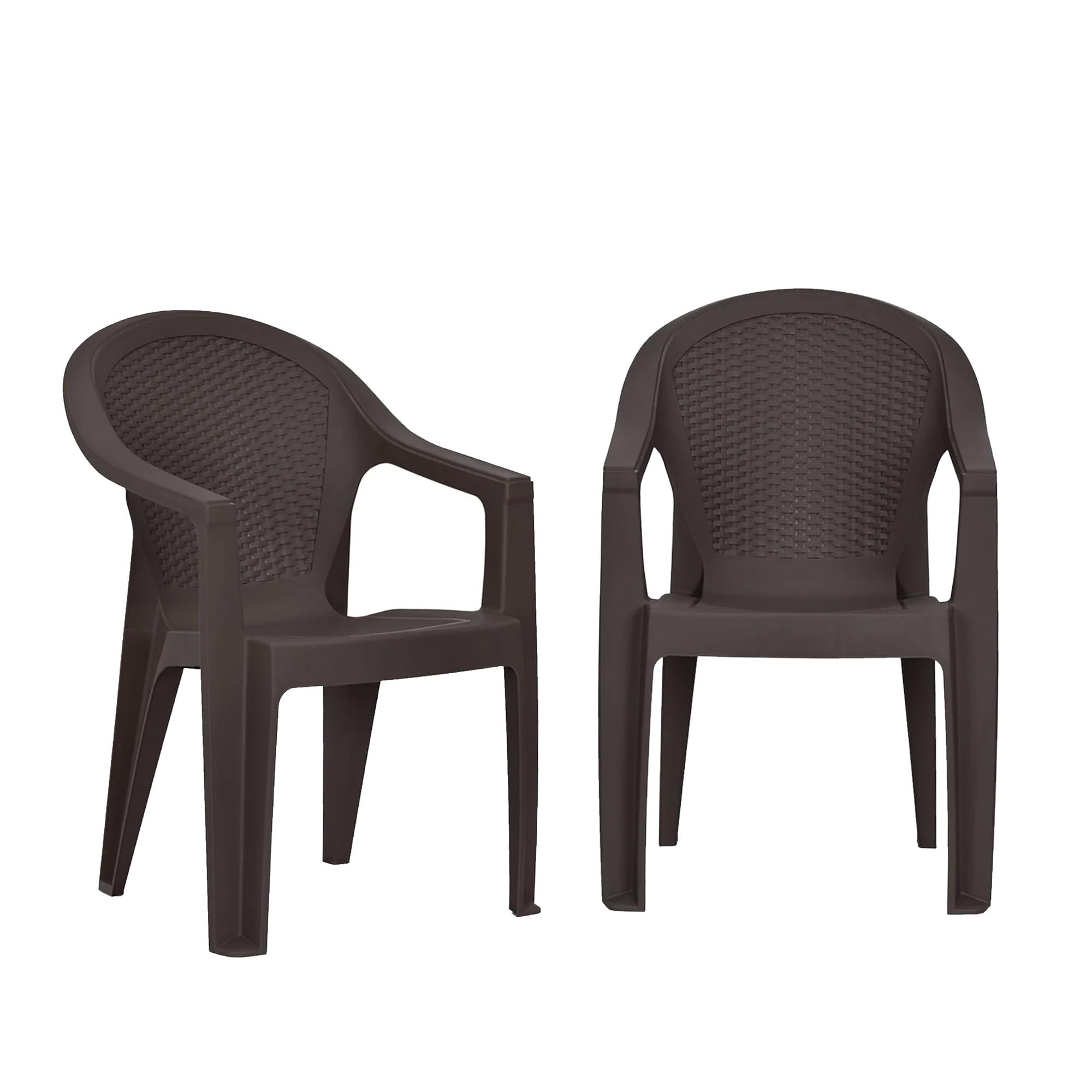 Nilkamal Plastic Chair For Living Room With Arm |Set Of 2 | 3 Year Warranty | For Home, Living Room, Outdoor | Season Rust Brown
