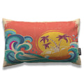 Aoyego Hawaii Beach Throw Pillow Cover 12X20 Inch Vintage Palm Tree Sun Tropical Island Giant Wave Rectangle Pillow Cases Home D