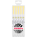 Zebra Mildliner Creative Marker Highlighter Pens - Double Ended - Chisel & Bullet Tip - Wallet Set Of 5 (Yellow)