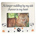 BANBERRY DESIGNS Cat Memorial Picture Frame No Longer Cuddling By My Side Furever in My Heart Loss of a Pet Photo Frame Sympathy